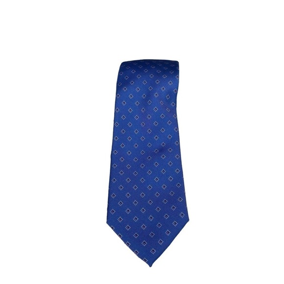 Michael Kors Dark Blue 100% Silk Neck Tie with Small Geometric Print Throughout - Picture 1 of 5